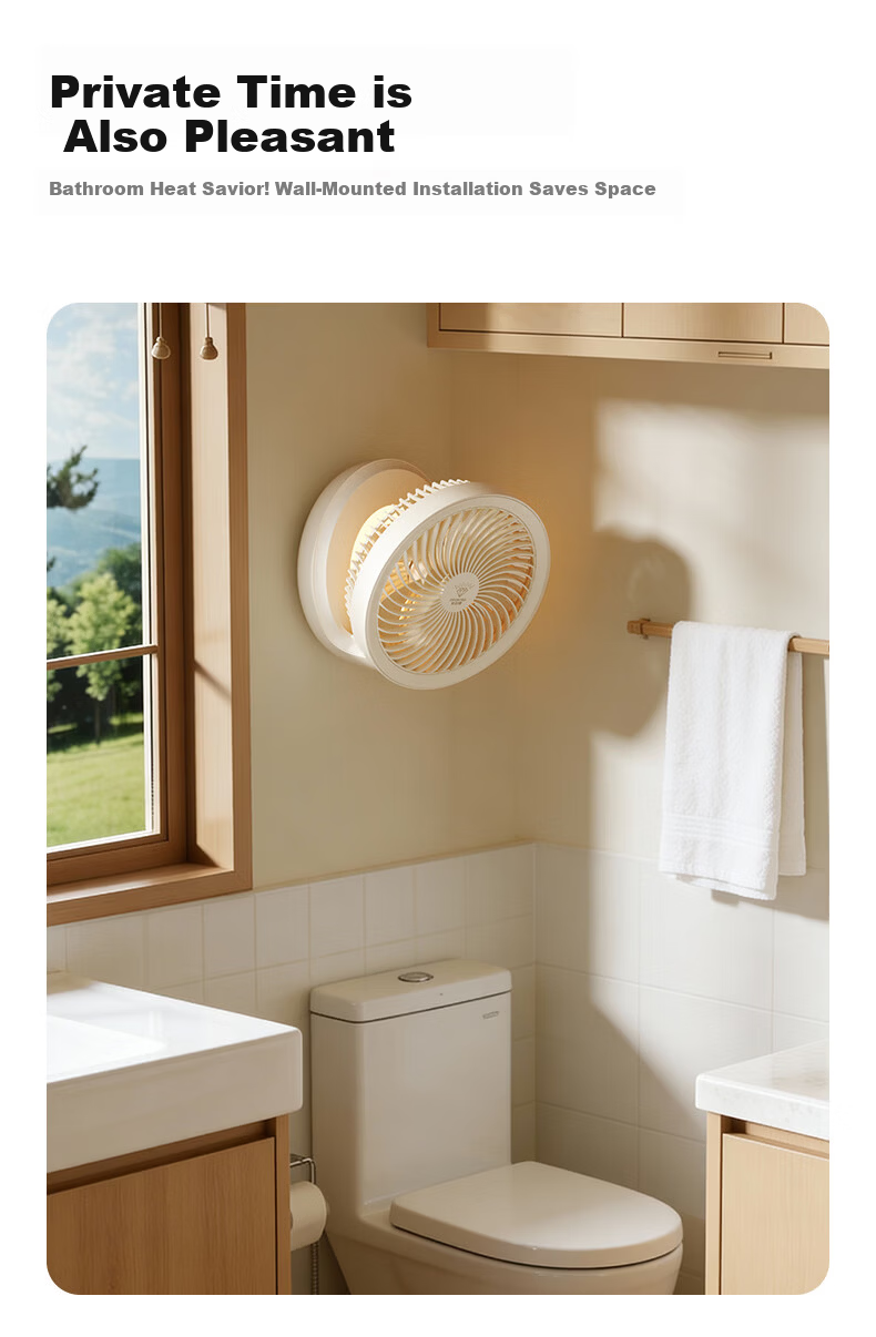 DIAMOND No-Drill Air Circulation Fan 2026 New Kitchen Fan Home Floating Fan Desktop Small Fan Toilet Wall Fan USB Rechargeable Dormitory Folding Fan Outdoor Table Fan XR 3