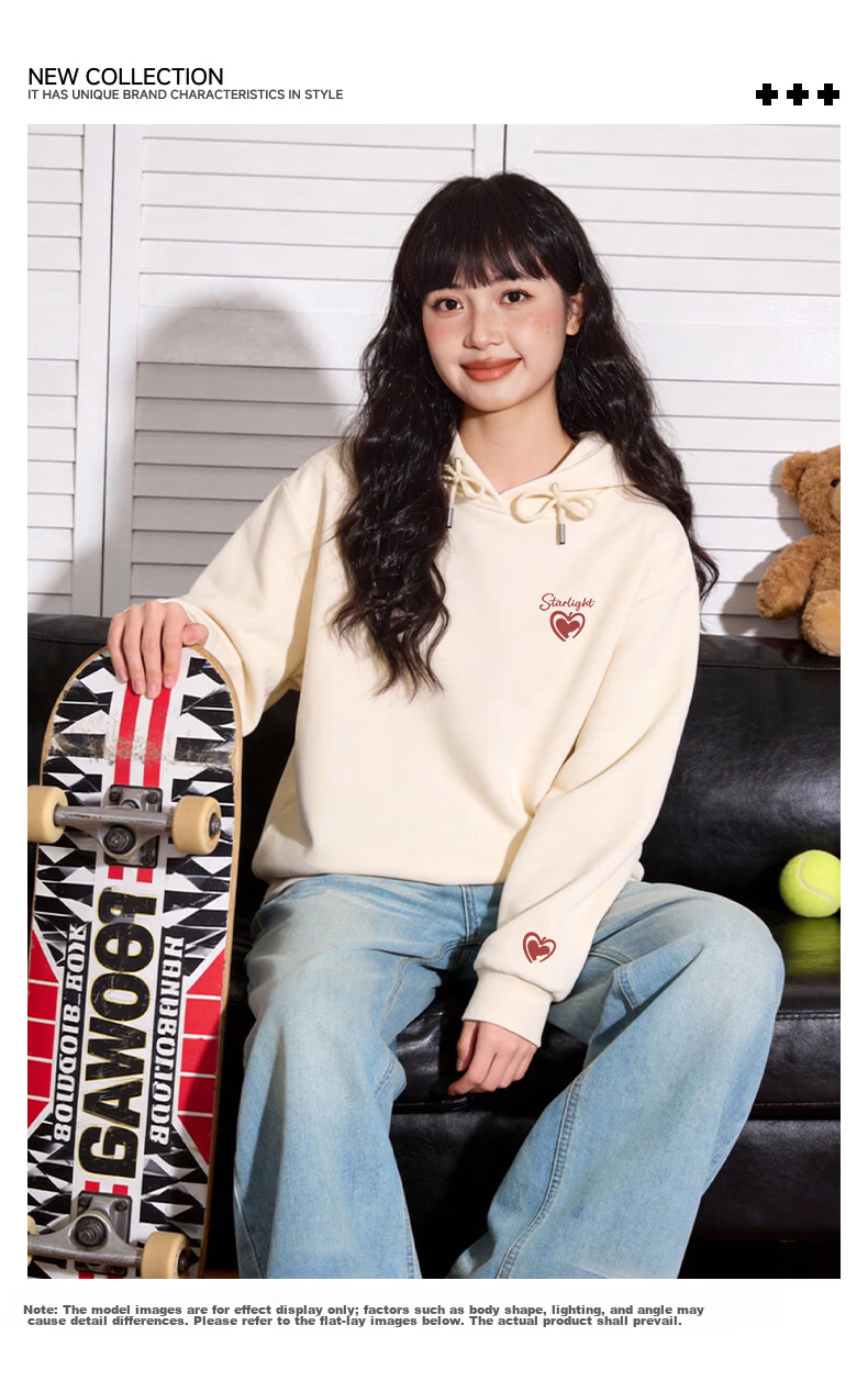 TonLion Women's Hoodie 2026 Spring Autumn New Cotton Stretch Pullover Loose Trendy Small Size Sweatshirt 1