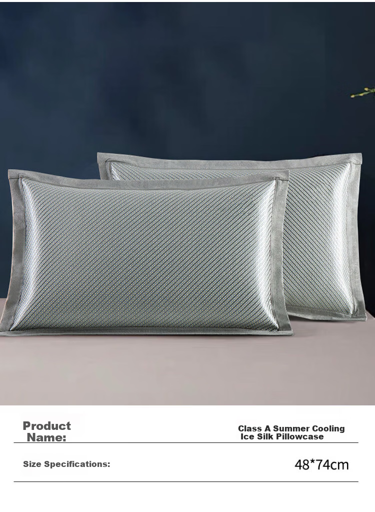 MUJI Class A Summer Cooling Ice Silk Pillowcase Set of 2 Home Summer Cooling Pillow Covers 2