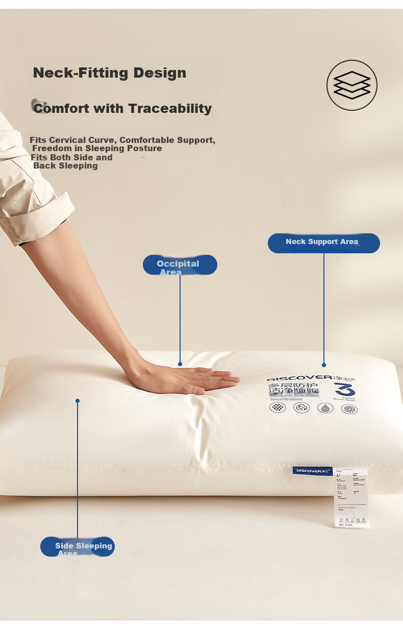 Eve's Elegance [Three-Proof] Five-Star Hotel Pillow Adult Cervical Support Deep Sleep Men's Pillow Core Single Piece 17