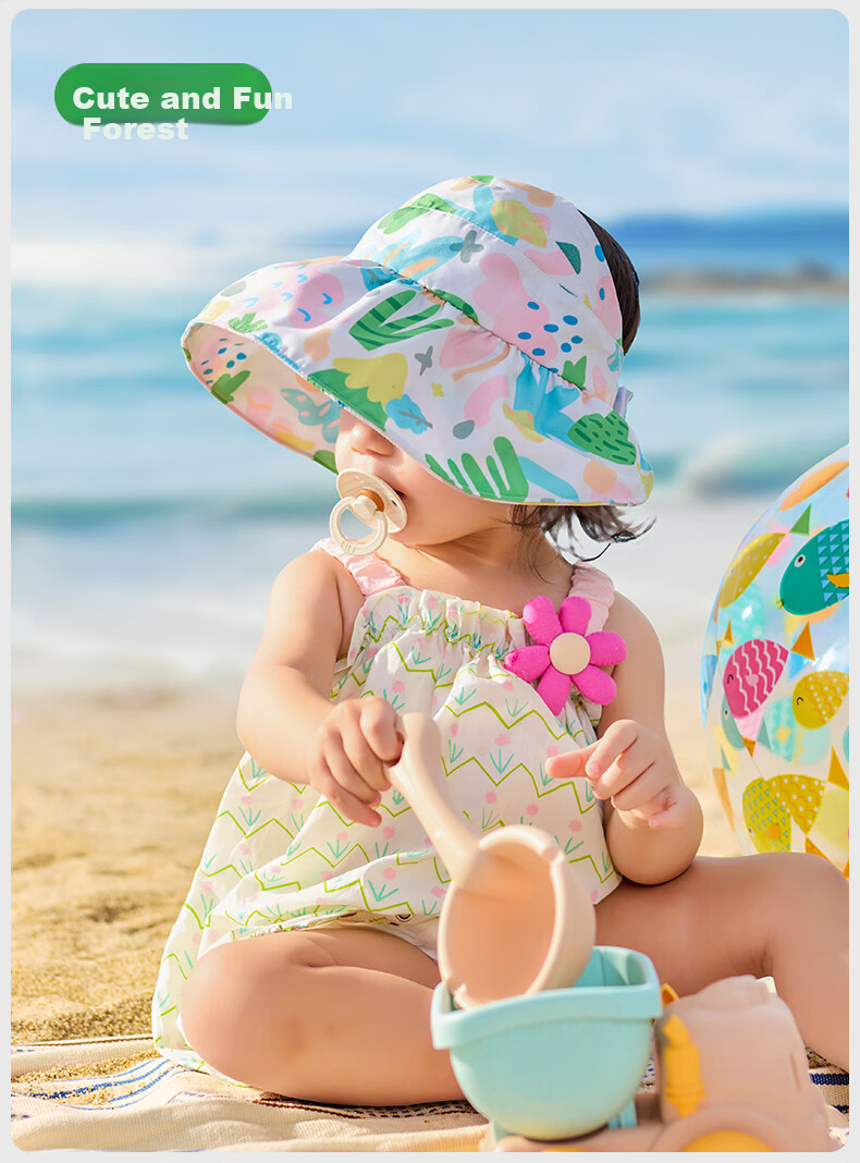 Mumeng Baby Sun Hat UV Protection Boys Girls Children's Sun Cap Bread Chocolate 20
