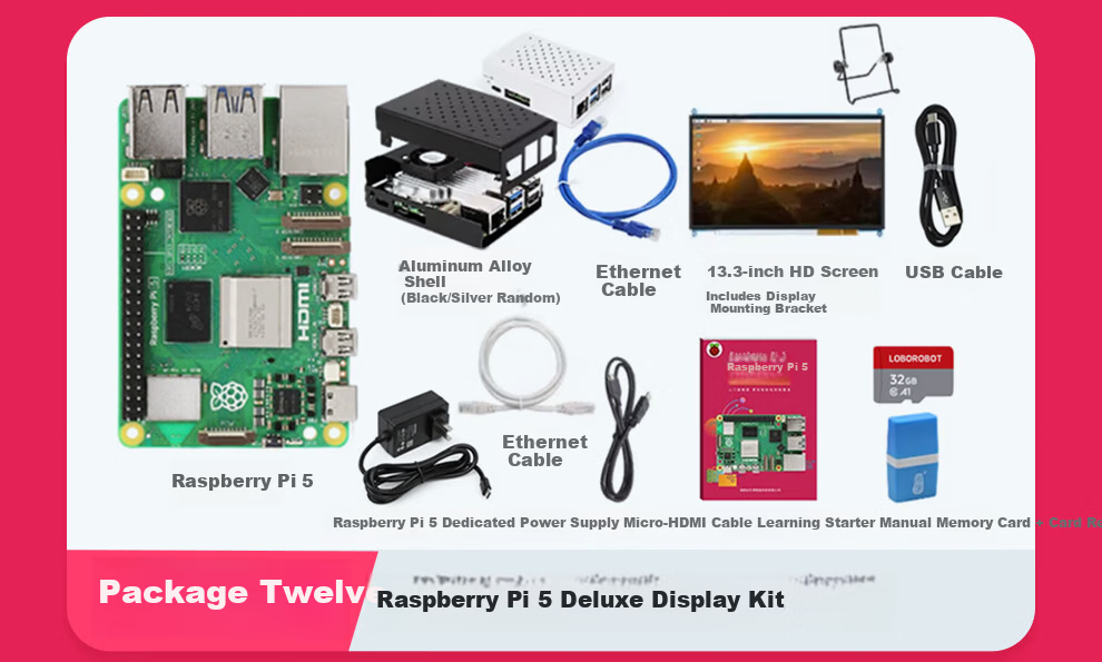 Raspberry Pi 5 Official Original Development Board 5th Generation Mainboard LINUX Kit Computer AI Programming 4GB Mainboard Starter Kit (8GB) 16