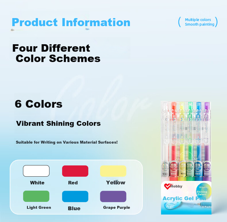 AIHAO Back-to-School Essential Acrylic Color Gel Pen 0.6mm Bullet Tip Retractable Highlighter Multi-Color Student Journal Artistic Green 6-Pack GP2607D 10