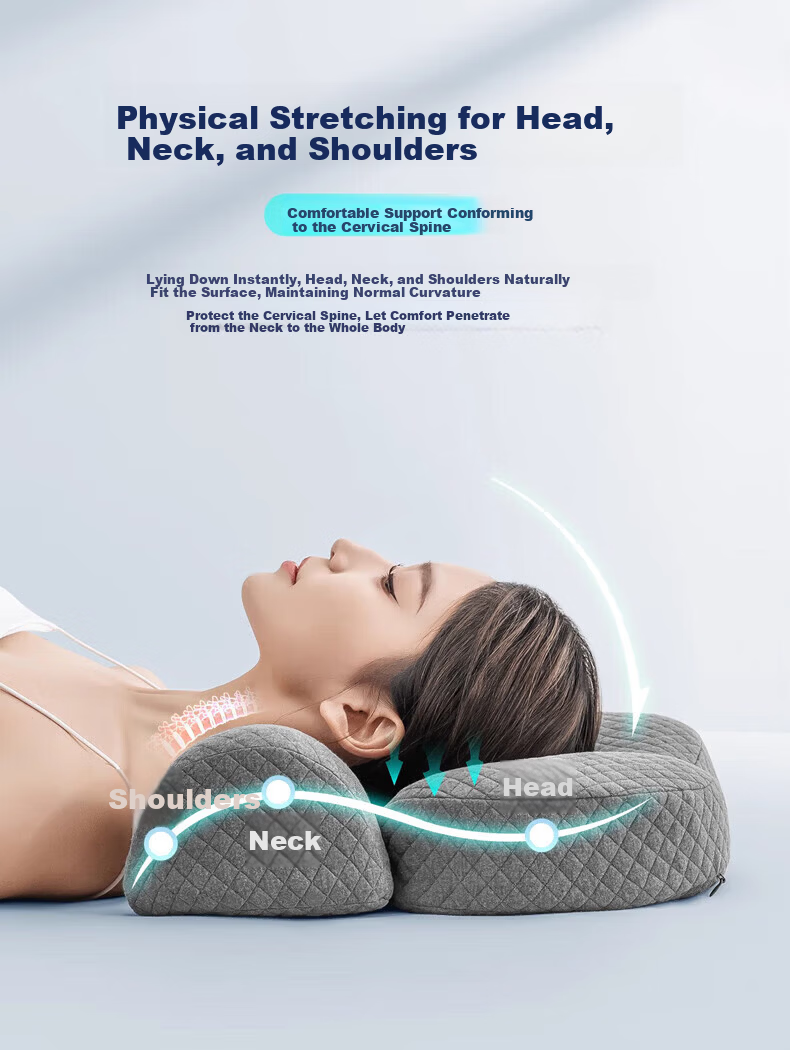 Zhunhang Memory Foam Pillow Adult Men's Neck Support Cervical Pillow for Cervical Spondylosis Deep Sleep Anti-Snore Pillow 2