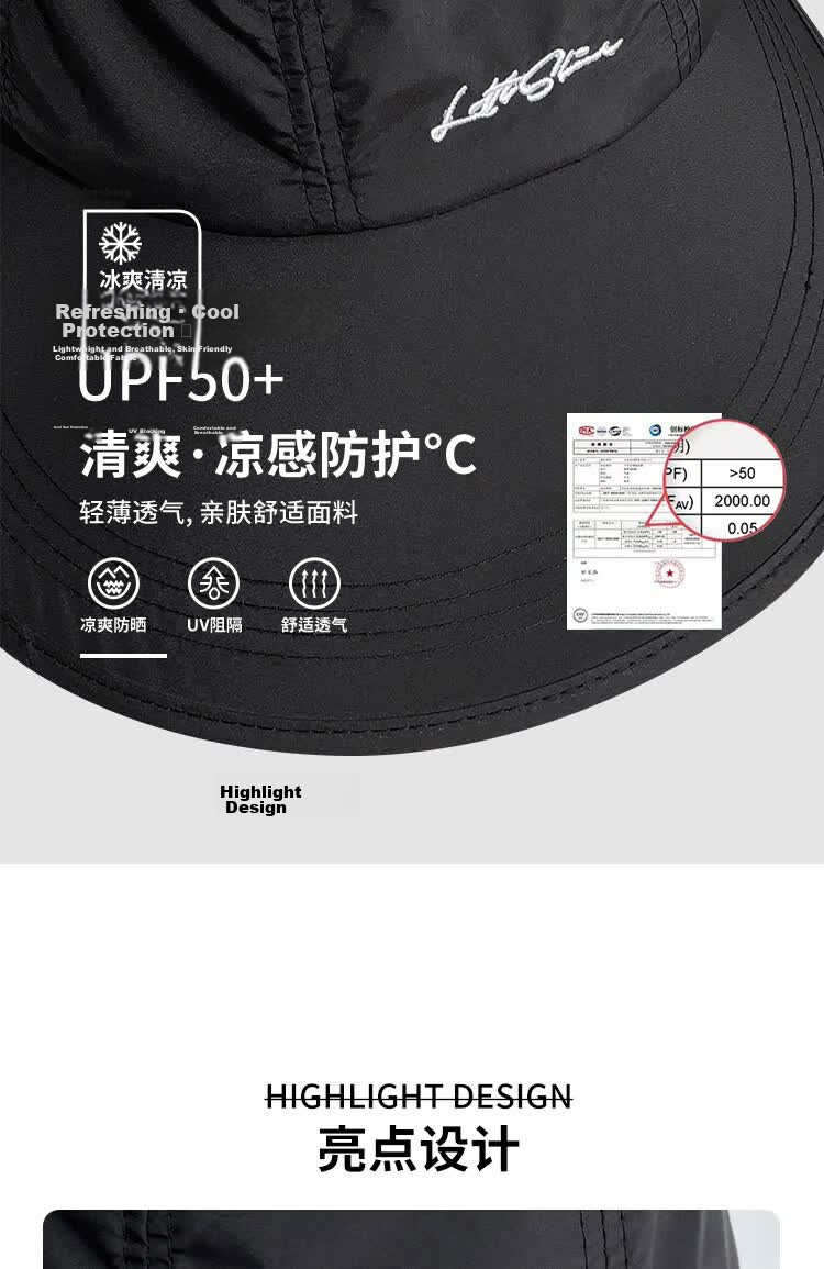 Jingtang Jingpin Quick-Dry Sun Protection Hat for Women Spring Summer Open-Top Ponytail Large Brim Duckbill Cap Slim Face Outdoor Sports Sunshade Hat 15