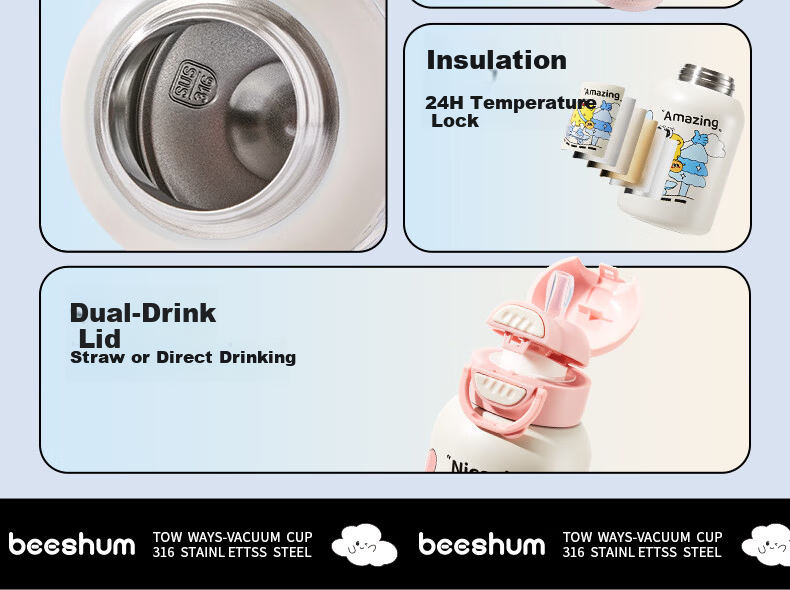 BEESHUM Clear Blue Set Leak-Proof Sealed 5