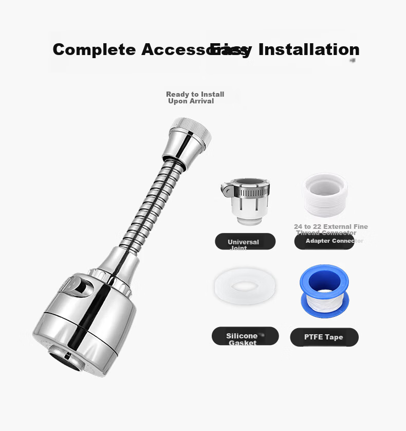 HSPA Kitchen Universal Faucet Extender, Rotating Anti-Splash Head for Bathroom, Multifunctional Extender Aerator 5221 10