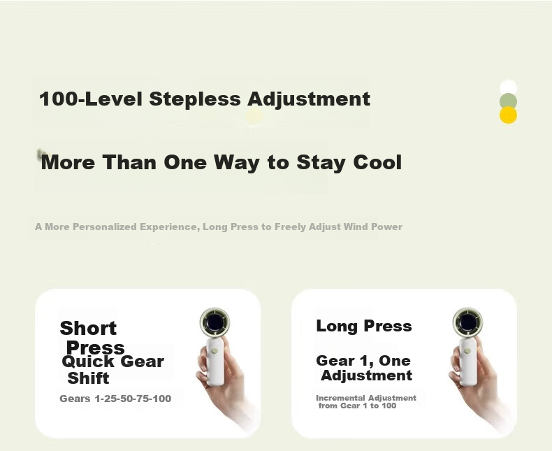Bear Handheld Mini Portable Fan High-Speed Travel Outdoor Small Cooling Fan DFS-L05C1 Lightweight Portable 13.5H Long Battery Life 5