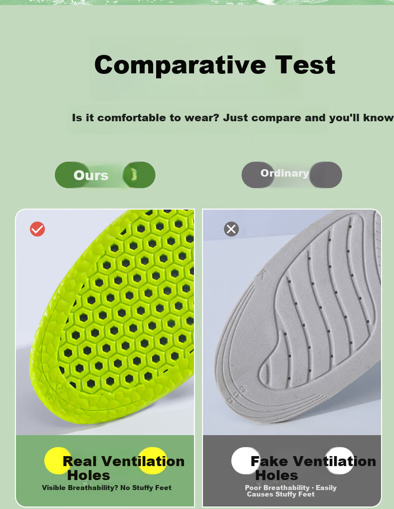 3515 Men's Sports Insoles Anti-Fatigue Antibacterial Odor-Resistant Thickened Shock Absorption Breathable Sweat-Absorbing Non-Stuffy Summer Military Training 6