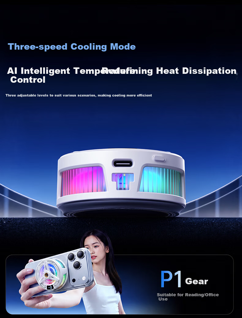 JIAHUACAI Gaming Grade Magnetic Semiconductor Cooler RGB Lighting 3-Level Temperature Control Live Streaming Phone Cooler 13