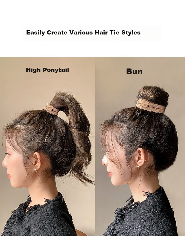 MEIFUYU High Elasticity Milk Coffee Bear Hair Tie Set of 10 WH7253 6