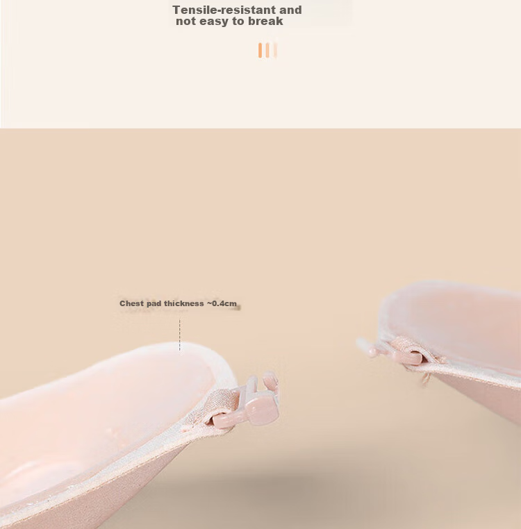 Yiershuang Invisible Seamless Anti-Exposure Strapless Bra for Women, Push-Up Non-Slip Bra for Wedding Dress and Camisole, No Shoulder Strap, Anti-Point Bra 10