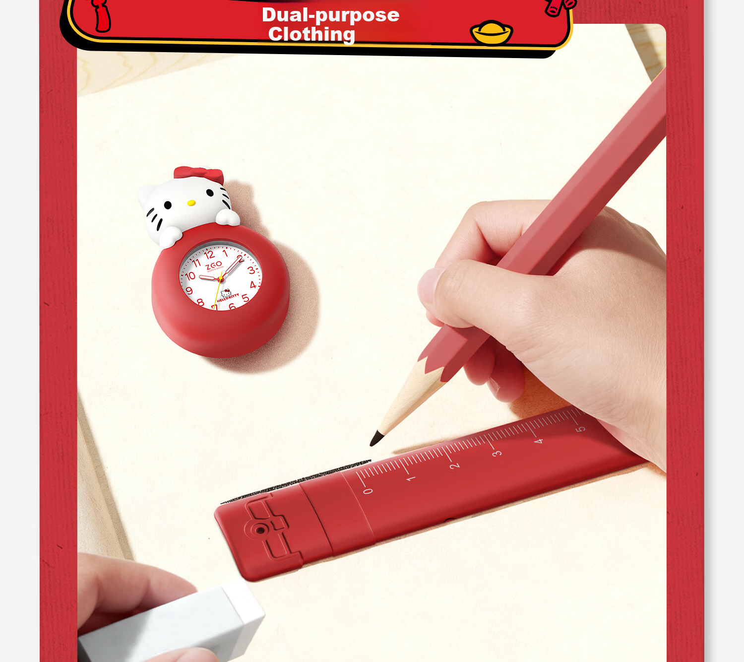 ZGO Sanrio Children's Watch for Ages 3-6, Kids' Day Gift, Girls' Kindergarten Baby Toy Digital Watch 307 7