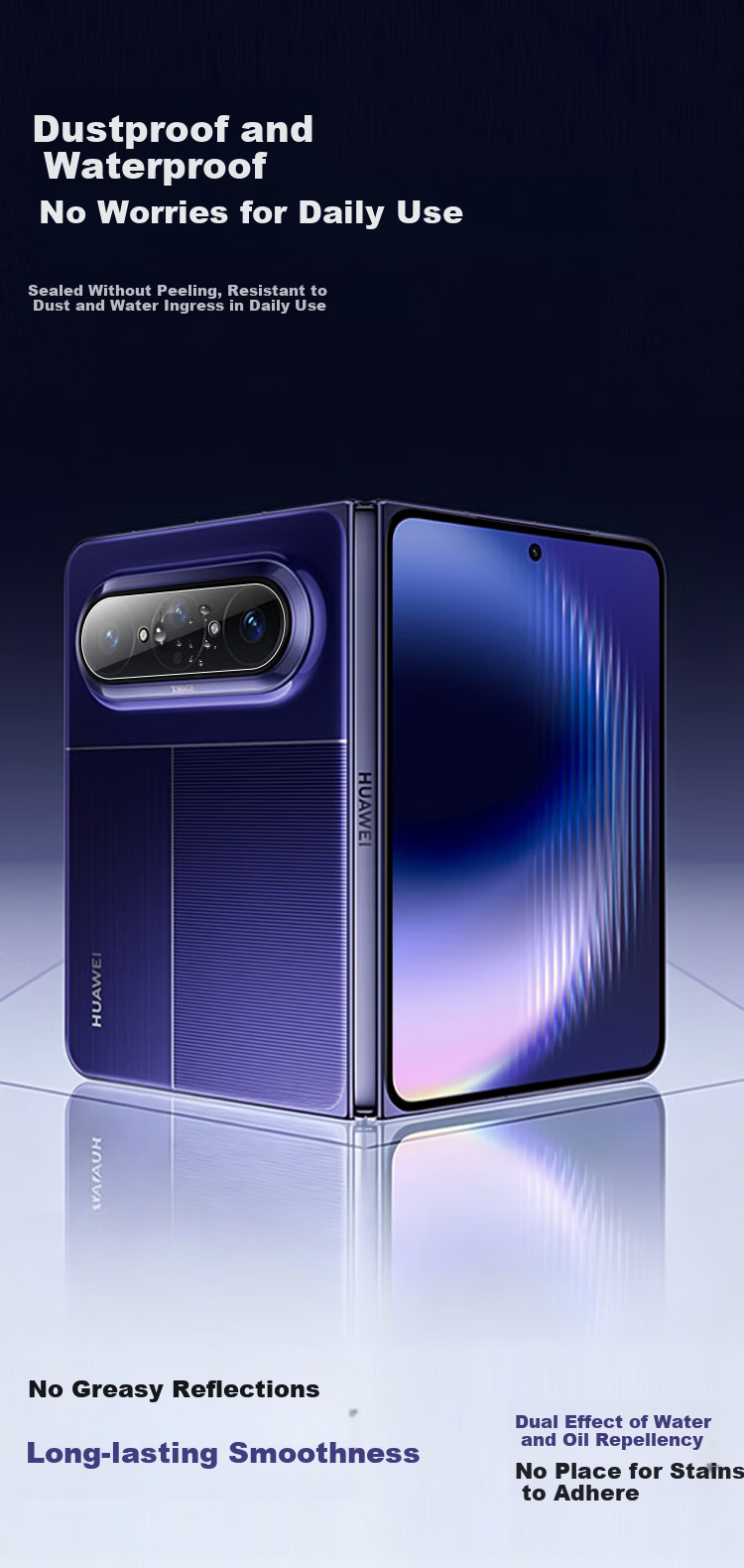 ESCASE [2-Pack] Huawei PuraXmax Lens Protector HD Scratch-Resistant Tempered Glass Camera Film Ultra-Thin Full Coverage 6