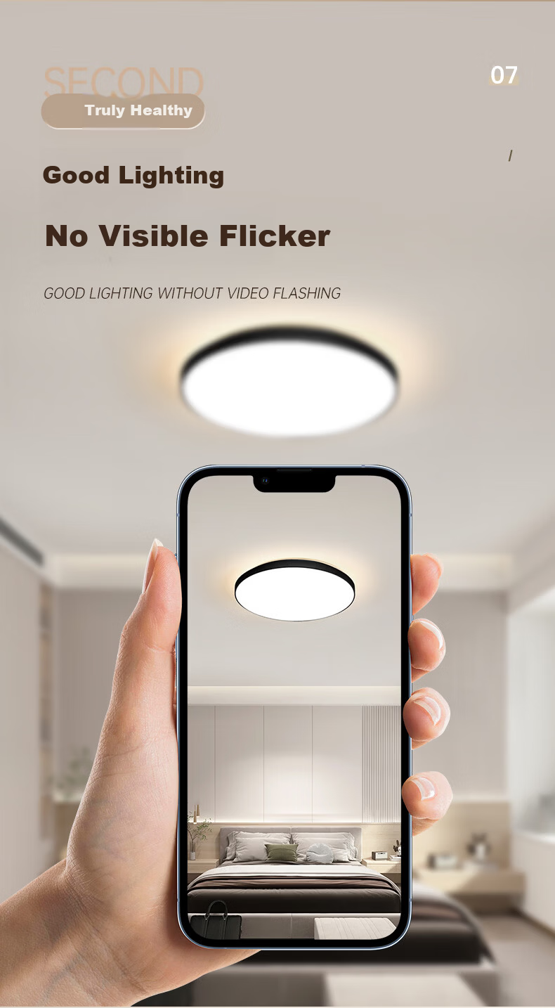 Chint LED Ceiling Light 60W Ultra-thin Bright Three-proof White Light Three-color Bedroom Balcony Corridor Lamp 11
