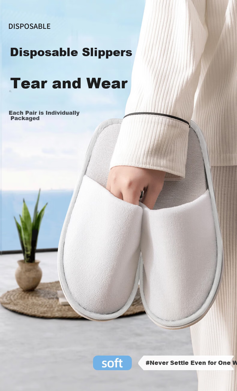 JAJALIN Disposable Slippers 5 Pairs Guest Slippers Hotel Spa Non-Slip Thickened Portable Floor Slippers 1
