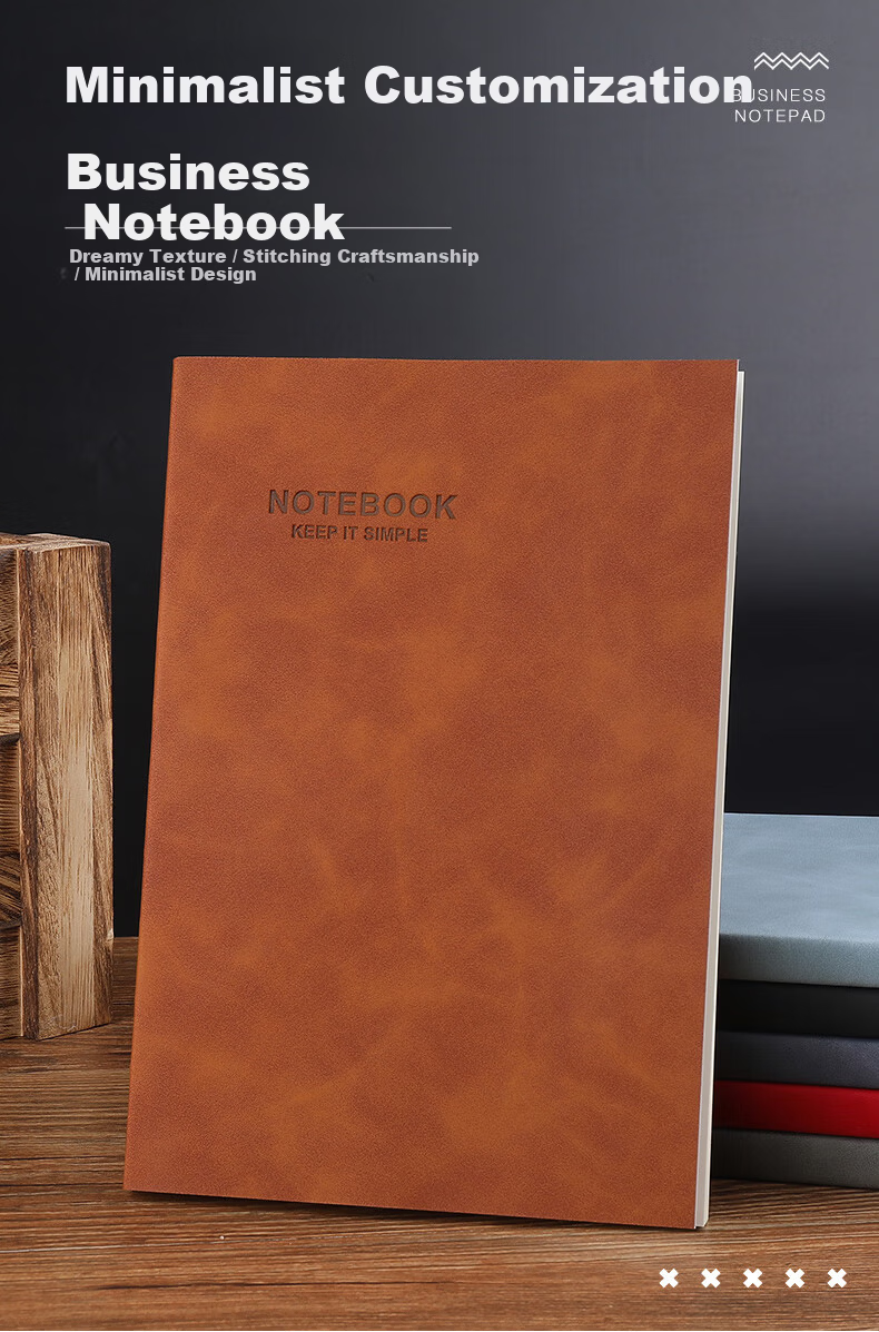 Youbili Simple Business Notebook A5 Office Meeting Notes Diary Leather Cover High-End Thickened Office Notebook 25-175 Black 1