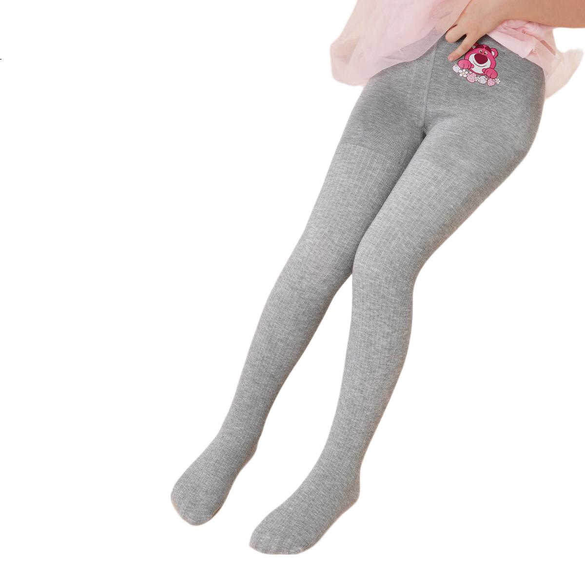 Dishini Girls' Tights, Autumn And Winter Fleece-Lined Children's Dance Socks, Baby Socks, SS32028, Dark Gray Thin Fleece, Size S