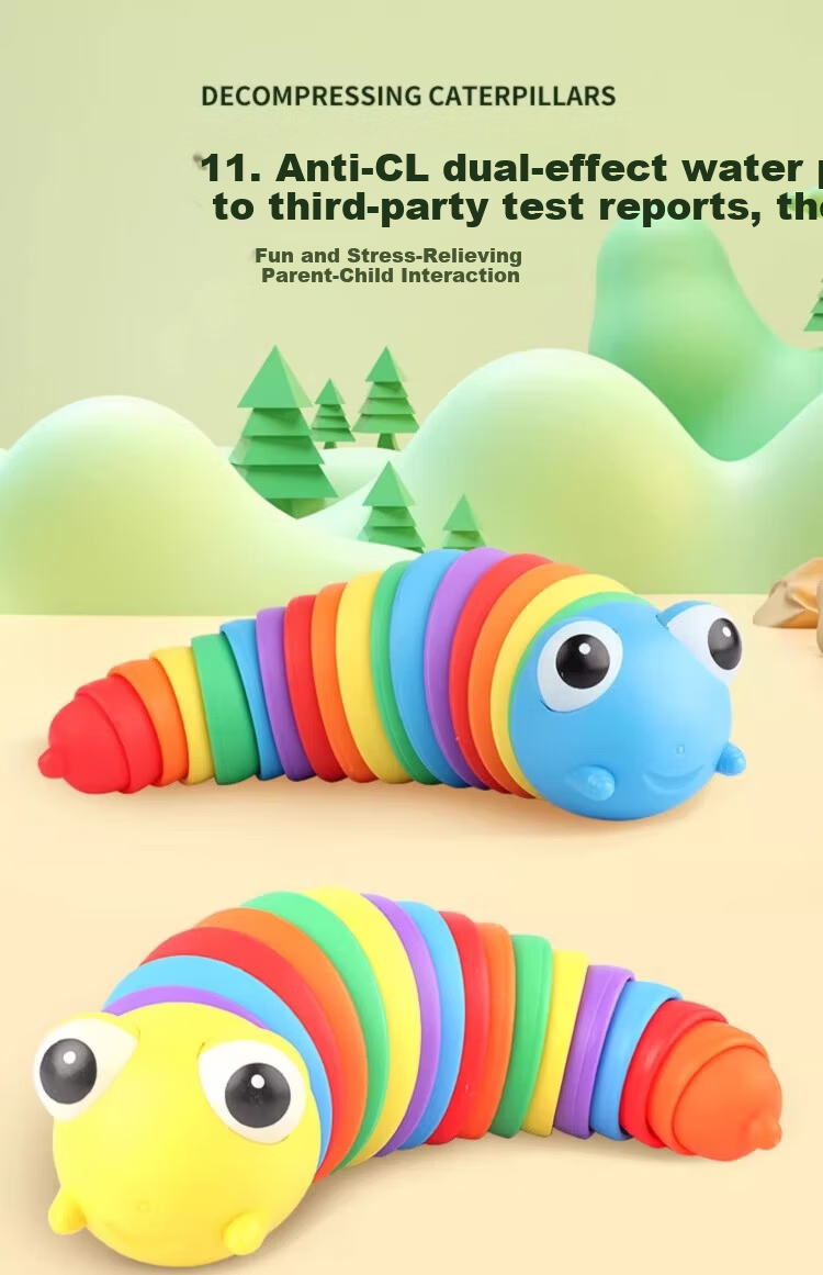 Fun World Colorful Twistable Caterpillar Educational Kids Puzzle Toy Rainbow Caterpillar Stress Relief Gadget 1