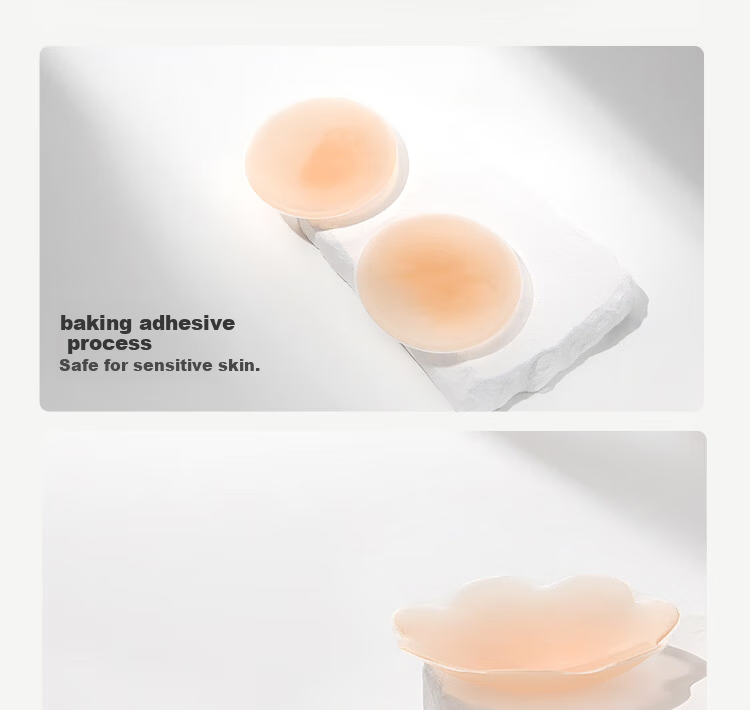 Jingshuran JD Private Label Shu Invisible Silicone Anti-Sweat Invisible Nipple Covers Round Skin Color 5 Pairs 6