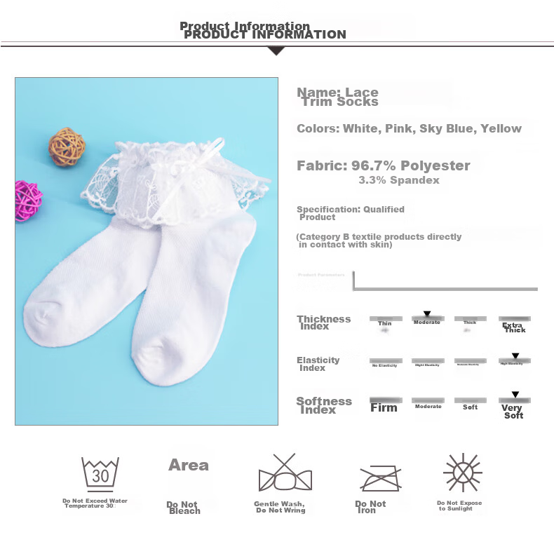 Aiwu Ge Children's Latin Dance Competition Socks Girls White Lace Trim Socks Modern Dance Socks Grading Short Socks Size S 2