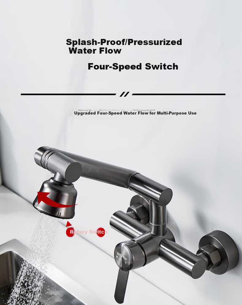 IVORPO [Germany] Built-in Kitchen Faucet Dual Temperature High-Pressure Splash-Proof Sink Faucet 6