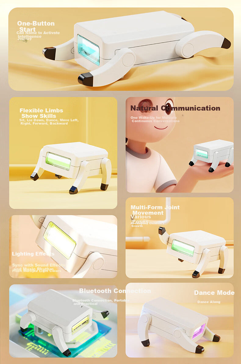 MOITUTU Intelligent Robot Dog Electronic Pet Desktop Companion AI Robot Toy Birthday Holiday Gift 6