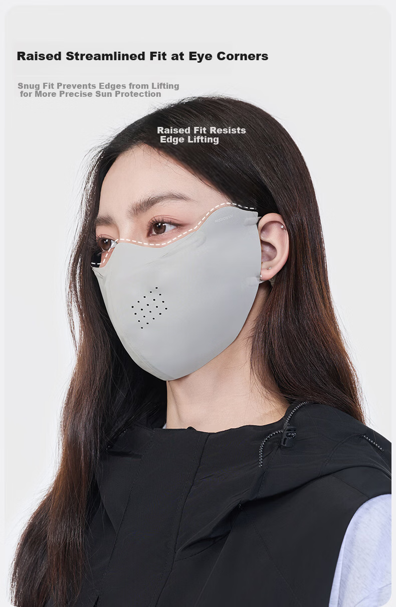 MISSION UV Ice Silk Sunscreen Mask for Women Summer UV Protection Sunshade Cycling Eye Protection Breathable 3D Full Face Sun Protection Mask 6