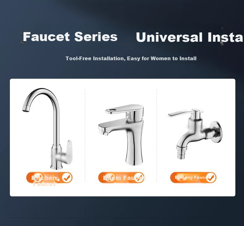 Denwalk [Germany] Kitchen Faucet Brass Spout Long Extension Booster Aerator Three-Mode Splash-Proof V-Shaped Nozzle 14