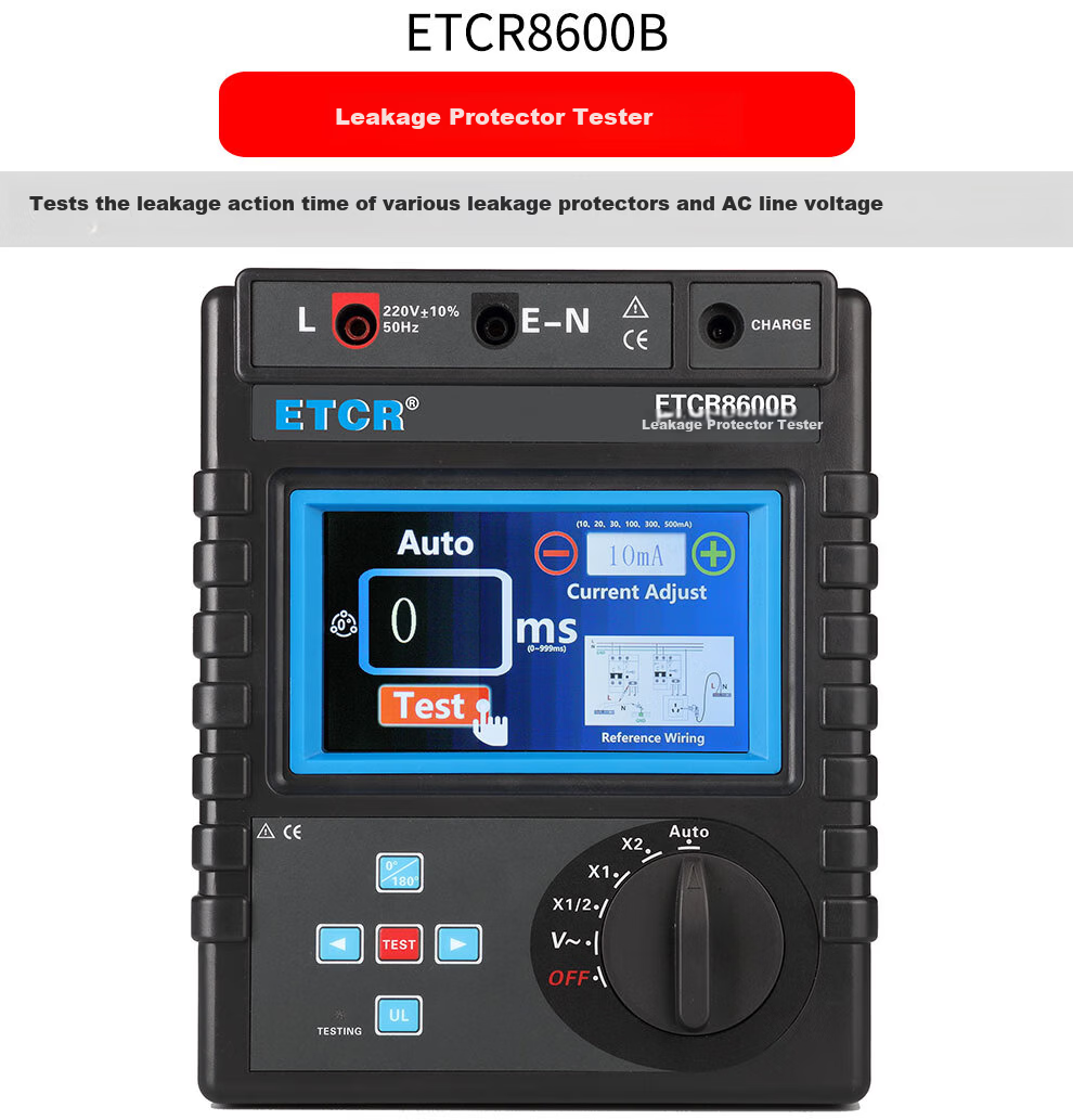 ETCR8600B Leakage Protector Tester Leakage Circuit Breaker Detector Leakage Protection Tester 1