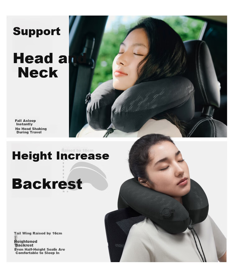 Beneunder Inflatable U-Shaped Neck Pillow Outdoor Travel Portable Full Support Neck Cushion LC612 4