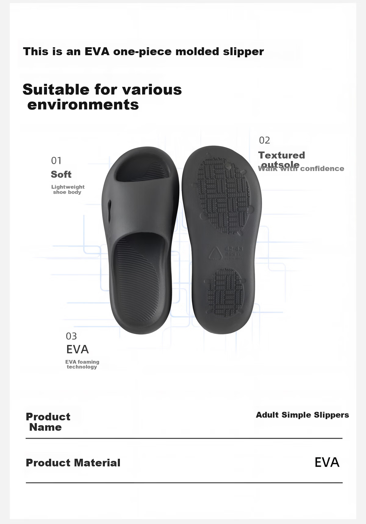 Aokang Men's Summer Home Antibacterial EVA Bathroom Shower Non-Slip Soft Sole Slippers Couple Outdoor Sandals 2