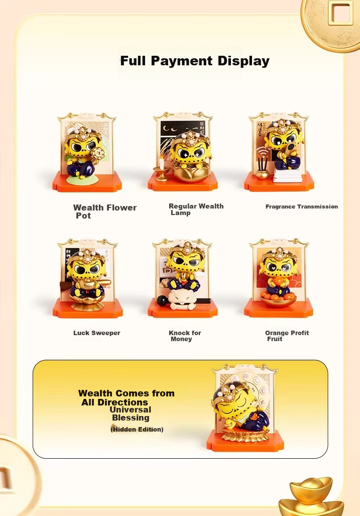 Fufu Sticker Yellow Wealth God Blind Box Cultural Creative Gift Wish Nora Figurine Fortune Attracting Wealth Ornament Girls Gift Box 2