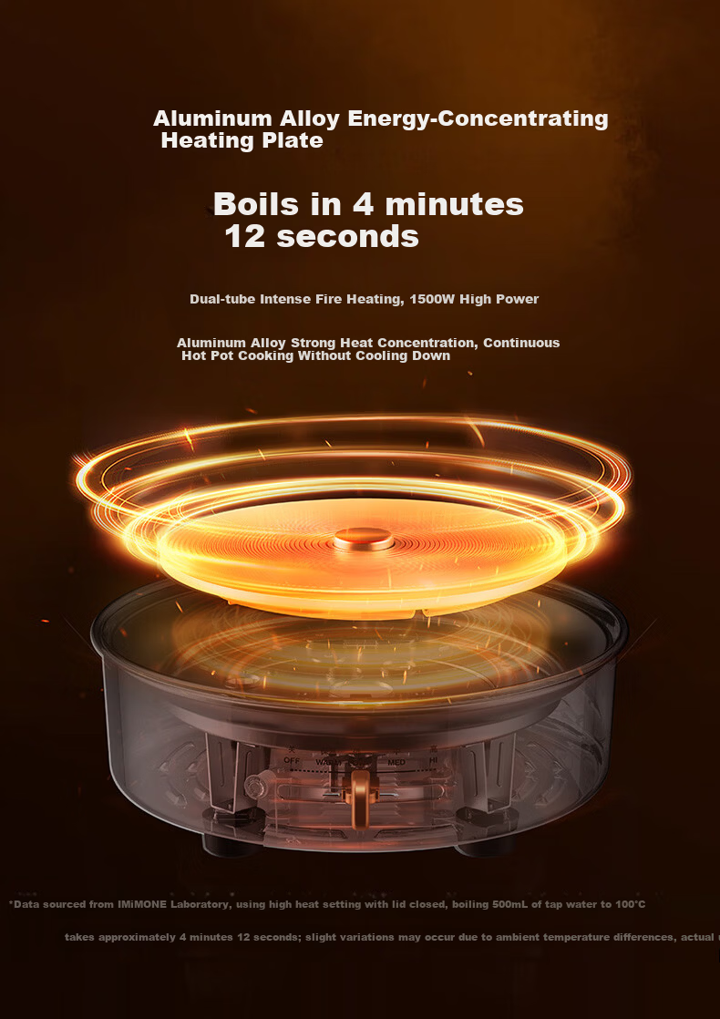 IMiMONE MiMeng Electric Hot Pot Electric Cooker Hot Pot Dedicated Pot 2-4 People Non-Stick Detachable Washable Household Frying Pan 304 Stainless Steel No Coating Multifunctional Pot 3L White IM301 11