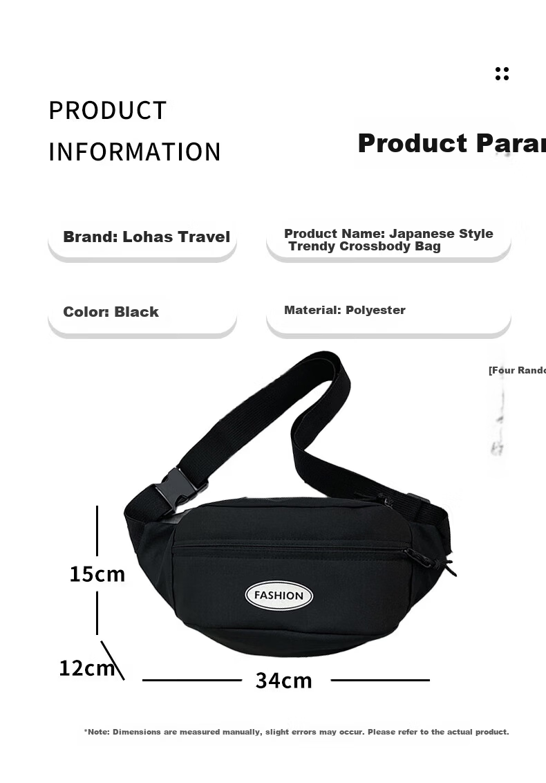 LOHAS Travel Crossbody Bag Men's Shoulder Bag Single Shoulder Chest Bag Backpack Small Bag Casual Sports Portable Shoulder Bag for Men 1