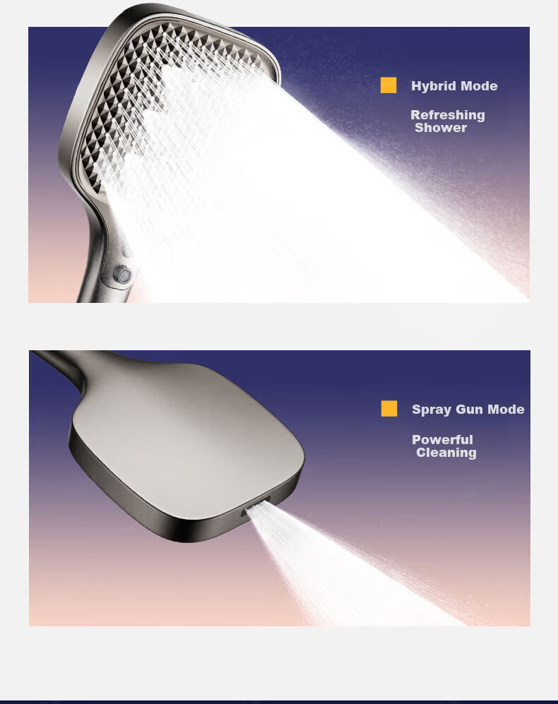 X-GRKE [Germany] Large Panel High-Pressure Shower Head Set with Hose, Powerful Water Flow 15