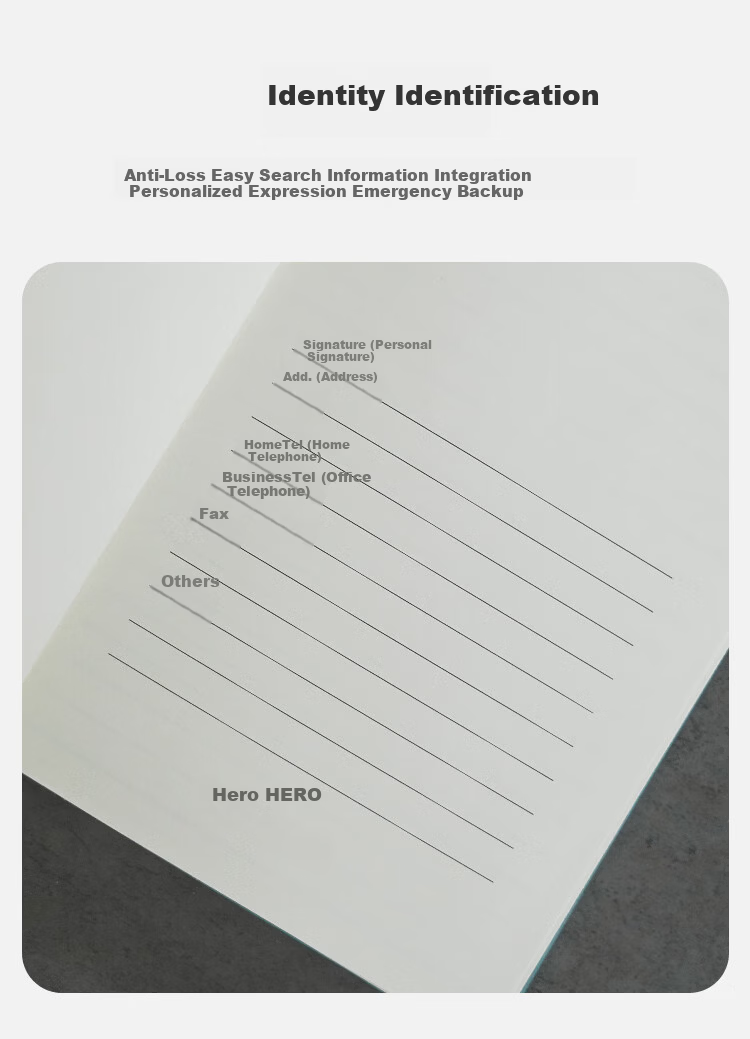 HERO A5 Business Notebook Thickened Hard Cover Soft Leather Simple High-End Gift Meeting Portable Office Stationery Lined Tearable Diary Journal Binder 3