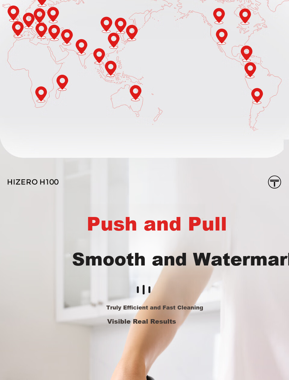 HIZERO H100 Handheld Electronic Cleaning Cloth Machine Multi-Functional Cleaner Automatic Washing Zero Suction Dust-Free Silent Home Window Cleaning Machine 2