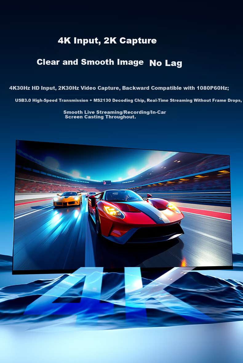 Jemdo Switch 2 Capture Card All-in-One HD Video Converter NS Portable Dock 4K Laptop USB Type-C Tablet Car Screen Casting Cable 4
