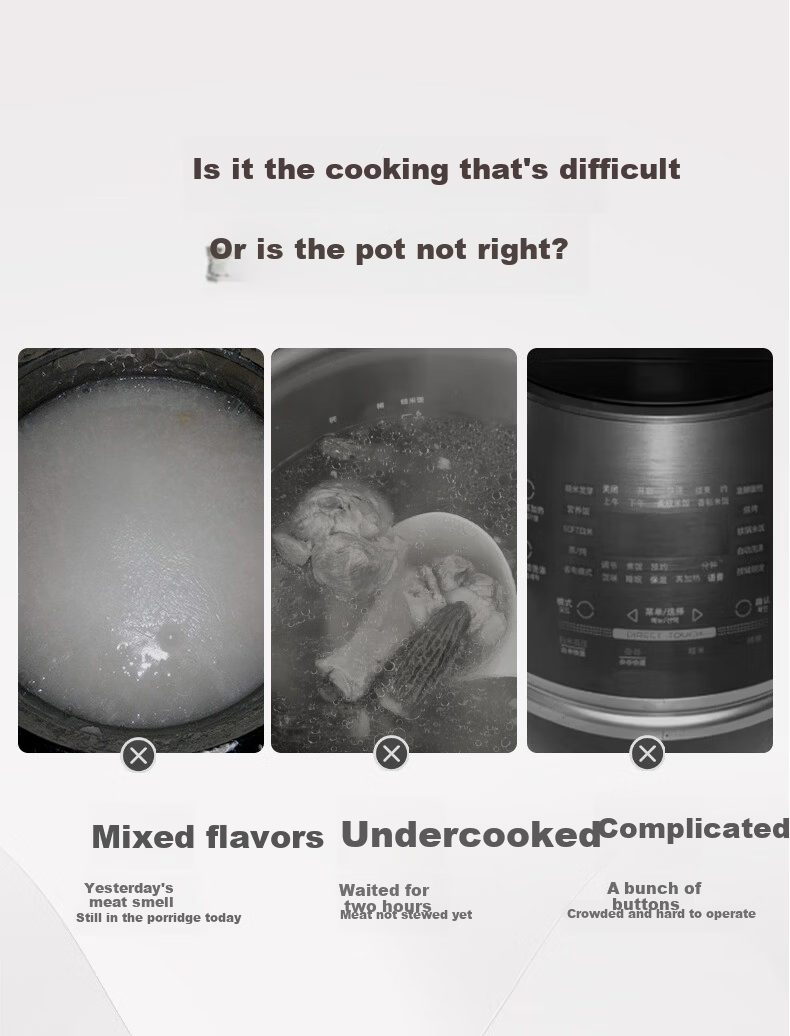 Joyoung 5L Large Capacity Electric Pressure Cooker with Deep Soup Crystal Diamond Inner Pot, Smart High-Pressure Cooker for 4-5 People, Model Y-50C10 1