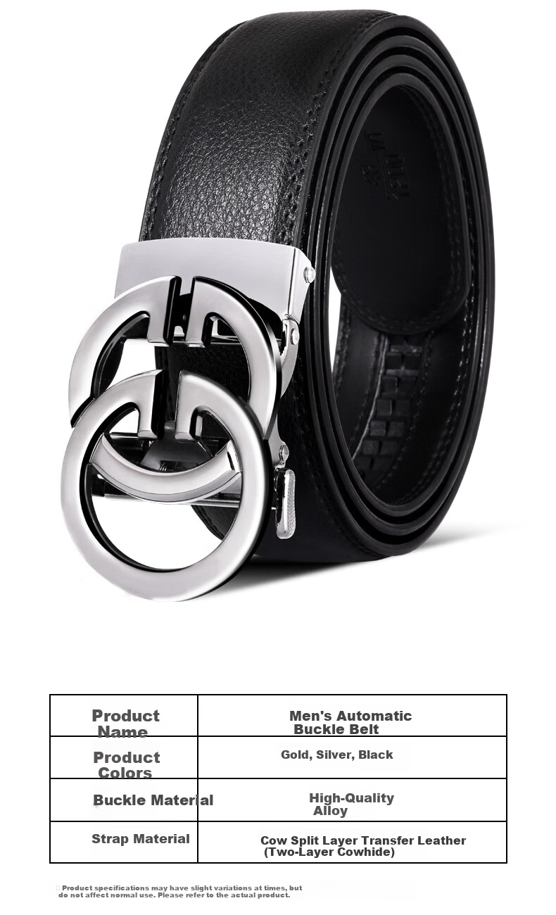 TUCANO Men's Genuine Leather Automatic Buckle Business Casual Belt Birthday Gift for Boyfriend Husband Dad Father 7