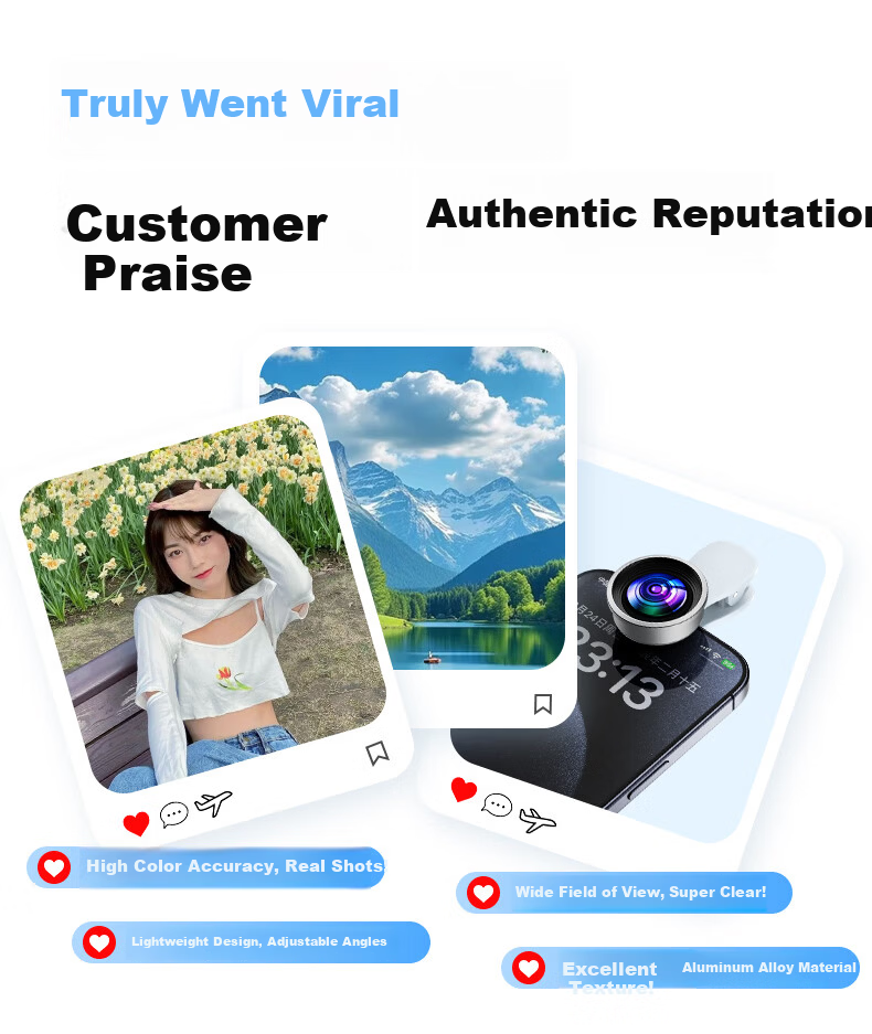 Shuotuo Wide-Angle External Phone Lens Professional Ultra HD Camera DSLR-Level Macro Front Camera Photography Assistant Live Streaming Telephoto Lens 3