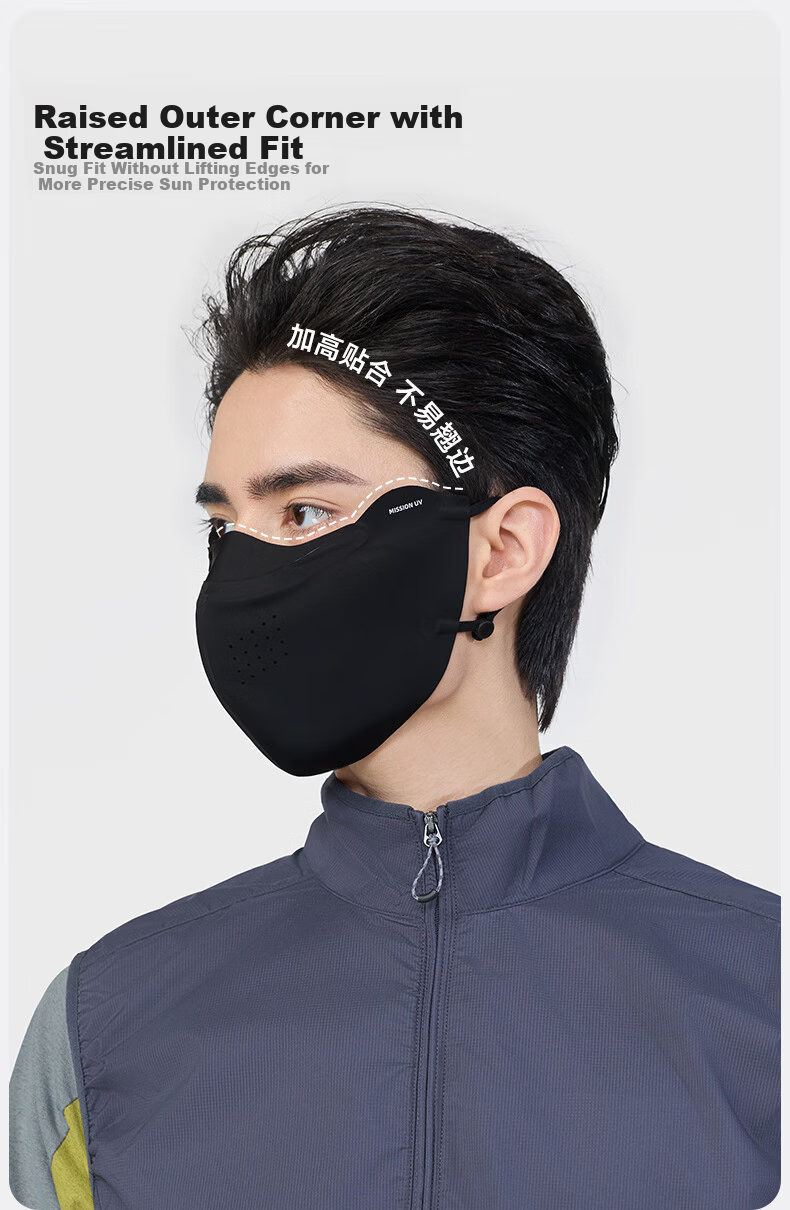 MISSION UV Ice Silk Sunscreen Mask Men's Cycling Mountaineering Summer UV Protection Breathable 3D Full Face Sunshade Mask 2