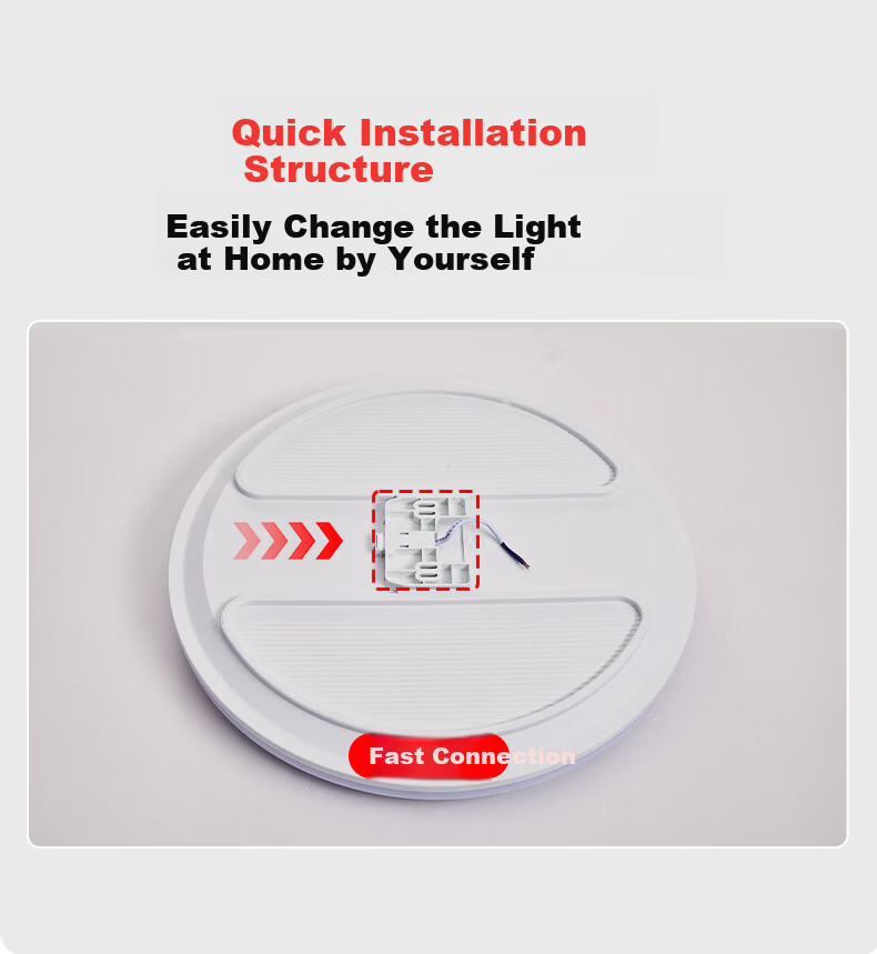 Sunshine Lighting LED Ceiling Light Bedroom Balcony Dining Kitchen Full Spectrum Three-proof Monochrome Cool White Minimalist Style 24W 12