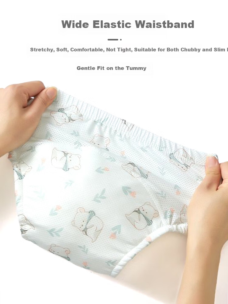 9i9 Baby Washable Diaper Pants Summer Toilet Training Mesh Breathable Infant Learning Pants Leakproof Underwear 2-Pack L 6