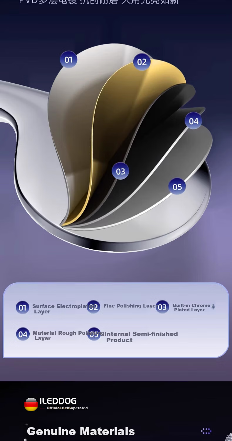 ILeddog [Germany] High-Pressure Shower Head Multi-Function Handheld Shower Set DJ119 10