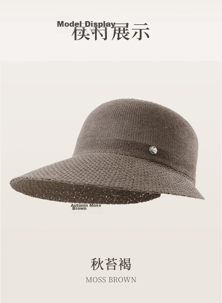 JIUMU Women's Sun Protection Bucket Hat Summer Outdoor Face-Shielding Beach Vacation Hat 12