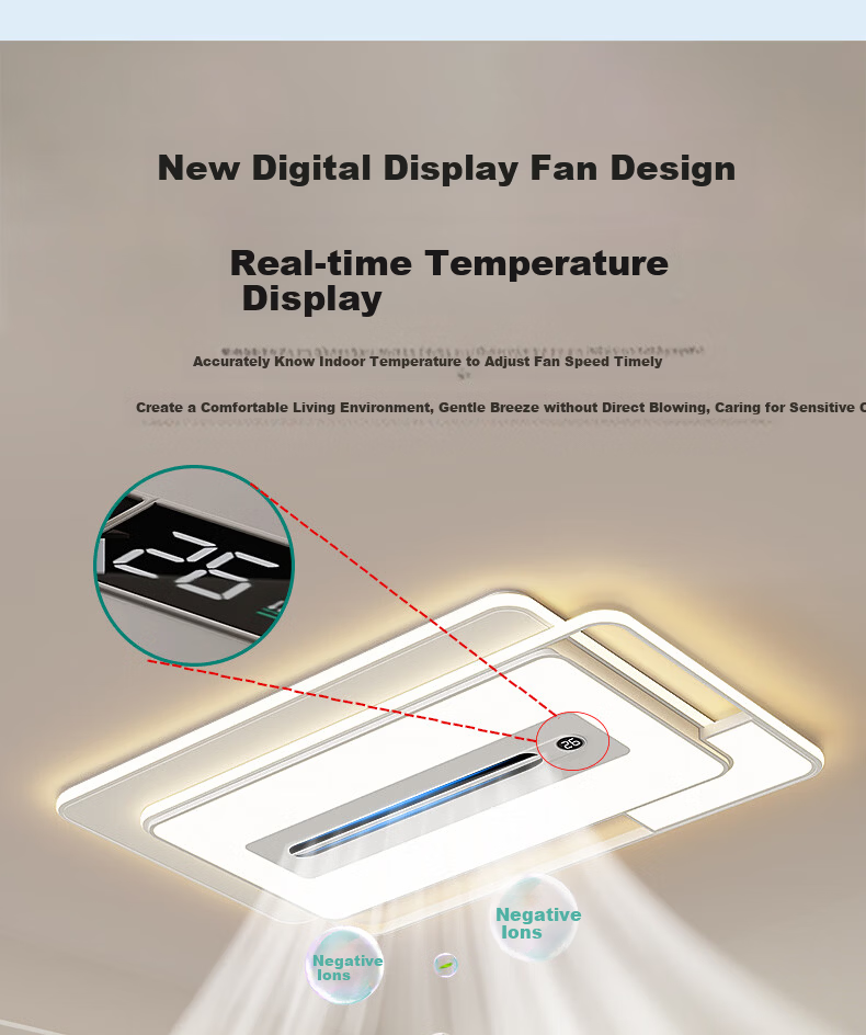 HP Pure Eye Protection Living Room Leafless Fan Ceiling Light Smart Bedroom Lamp Zhongshan Lighting Zhenzhiguang 14