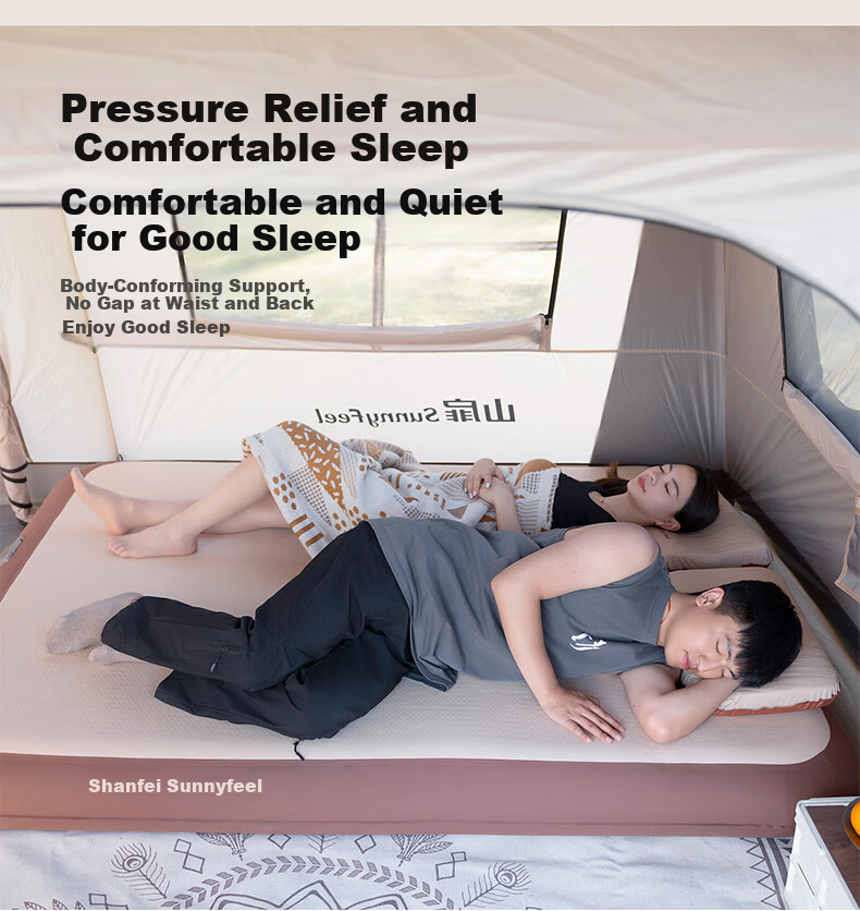 Shanfei Fengmian Self-Inflating Air Mattress Outdoor Camping Air Pad Floor Sleeping Mat Home Use Inflatable Sleeping Pad Three-Person Size 13
