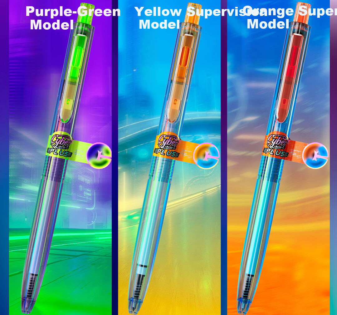 Dianshi Cyber Limited Edition Time Capsule Retractable 0.5mm Black Gel Pen High-Value Student Writing Practice Pen 0154A2Plus [Blue-Green Barrel] 1 Pen 2 Refills 5